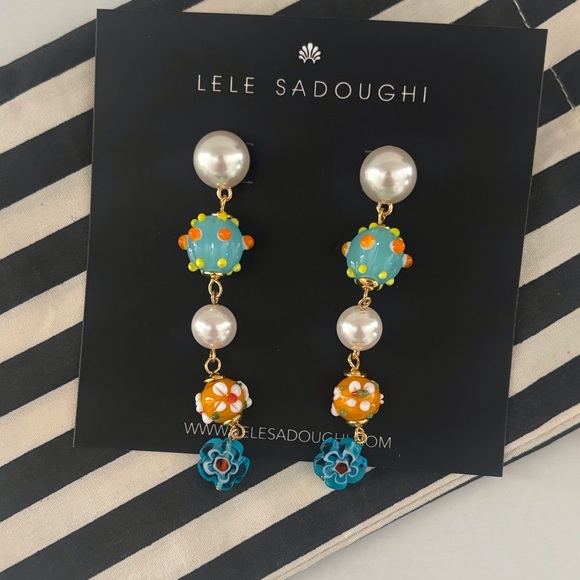 NWOT Lele Sadoughi Fiore Linear Earrings